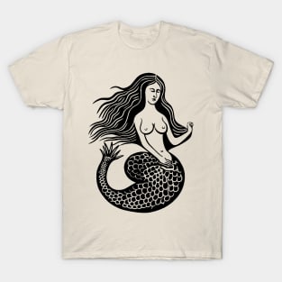 Woodcut Mermaid T-Shirt